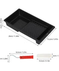 4 Inch Mini Paint Roller Kit With Tray For Gloss And Satin Finishes showing black tray and mini roller for easy painting.