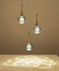 3 Light Gold Pendant Light Fixture With Dimmable LED Teardrop Crystal Cluster For Kitchen Island Dining Room Hallway And Bathroom