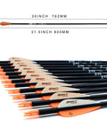 Beefy 30 Inch Carbon Arrows For Target Practice And Bow Hunting 0.309 Inch Outer Diameter With Orange And White Vanes 