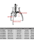 30 Ton Hydraulic Gear Puller With 2 Jaw And 3 Jaw Wheel Bearing Separator, R2 Three Eighths Joint Bearing Puller dimensions chart