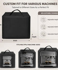 Espresso Machine Cover With Storage Pocket Water And Dust Resistant Durable Kitchen Appliance Cover Fits Most Models Keeps Your Countertop Clean And Looking Slick For Extra Storage with size guide