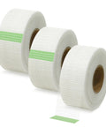 Three rolls of heavy duty self adhesive drywall joint tape 2 inch by 148 feet fiberglass mesh for crack repair and seam taping.