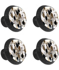 Slick Vintage Marble Texture Drawer Knobs For Kitchen Cabinets And Dressers Including Solid Stainless Steel Screws Crystal Glass Pulls - set of 4