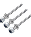 Pack Of 3 Steel Landing Gear Axles For RC Planes, Five Thirty Second Inch Diameter By Two Point Four Inch Total Length, M6 Thread, Heavy Duty