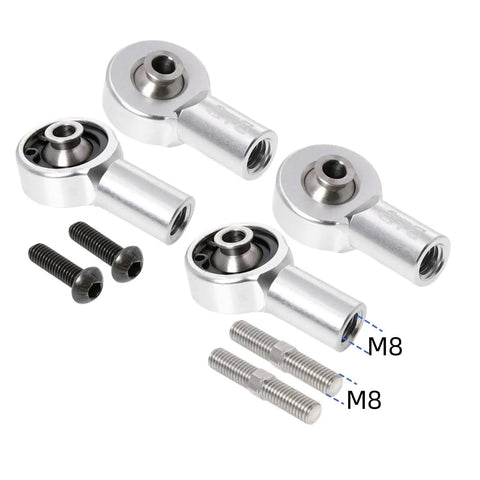 Beefed Up Front And Rear CNC Aluminum Upper Suspension Arm Ball Head Kit with M8 fittings for 1/5 RC Car HPI KM RV Baja 5B