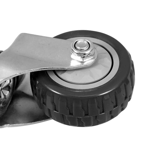 Close-up of Heavy Duty Gate Support Caster Wheel With Spring Shock Absorption System For Yard Gates
