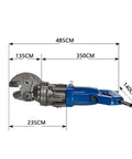 Side view of Heavy Duty Electric Rebar Cutter Portable Hydraulic Steel Cutting Tool For 4 To 18mm Rebar