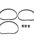 5M 15 Drive Synchronous Belt And Pulley Kit For High Drive Efficiency Power Transmission, Beefed-Up Rubber Timing Belts With Abrasion Proof Oil And Heat Resistant Pulleys, Replacement Set With Three Belts And Three Pulleys For Easy System Upgrade, three black belts and pulleys