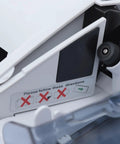 Close-up of Mini Portable Money Counter Machine controls and instructions for use, showcasing detailed features and layout.