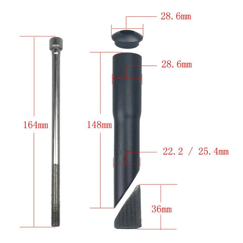 Aluminum Bike Stem Riser Extension 150mm For One And One Eighth Inch Steerer with bolt, black 6061 alloy components layout.