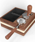 4 In 1 Espresso Knock Box And Tamp Station For 58mm Tamper Distributor And Portafilter Natural High Density Wood top view