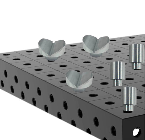 12 Pack Welding Table Fixture Pins Five Eighths By One By One Point Five Inches Aluminum Quick Setup Fixturing Kit on welding table