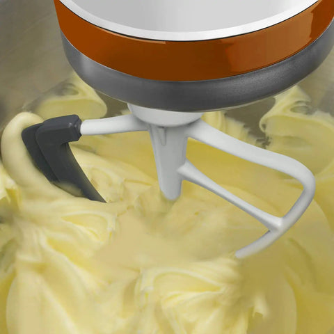 Flex Edge Beater Replacement for KitchenAid Tilt-Head Stand Mixers, 4.5-5 Quart mixing rich batter in metal bowl