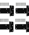 5 Inch Heavy Duty Gate Hinges 260 Lbs Capacity Black 4 Pack with screws, durable wrought steel for outdoor use in wooden fences and barn doors