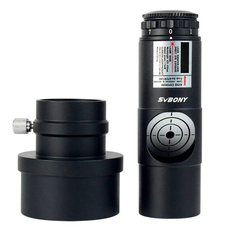 Red Laser Collimator For Newtonian Reflector Telescopes 1.25 Inch And 2 Inch Adapter 7 Bright Levels Triple Cemented Lens Built Tough Metal No Fuss Alignment For Quick Accurate Telescope Calibration