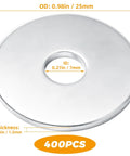 Bulk 400 Piece Flat Washers Zinc Plated Carbon Steel 6 Mm ID By 25 Mm OD By 1.5 Mm Thick Fender Washers For Screws Bolts Furniture Repair And DIY Projects