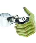 Heavy Duty Truck Steering Wheel Knob Hand Grip 8 Ball Quick Release Suicide Spinner with green hand design