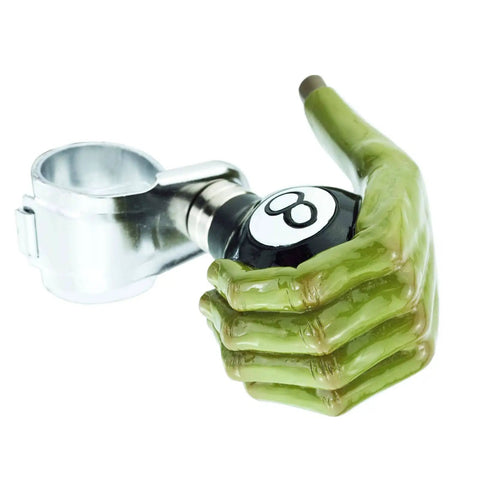 Heavy Duty Truck Steering Wheel Knob Hand Grip 8 Ball Quick Release Suicide Spinner with green hand design