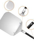 Must Have Pizza Peel Set With Cutter Rocker, Aluminum Peel, Foldable Handle, 13.7 Inch Stainless Steel Rocker Cutter, 10.8 Inch Pizza Server
