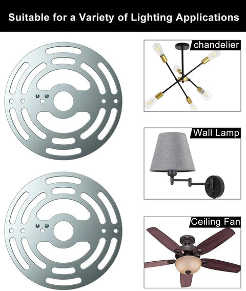 Universal 4 Inch Light Crossbar Mounting Bracket 2 Pack With Ground Screw And Acorn Cap Nuts For Wall Mounts And Close To Ceiling Lighting Fixtures No Fuss Easy Install Durable Zinc Plated Steel for chandelier, wall lamp, ceiling fan