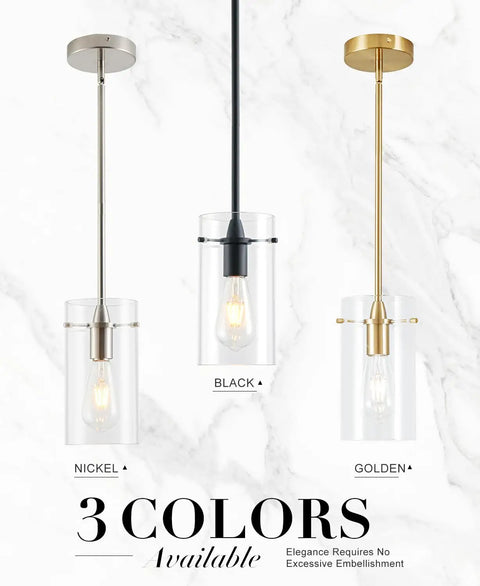 FONTA VERDE Pendant Light, Brushed Gold Pendant Light for Kitchen Island, Height-Adjustable Pendant Light Fixture in three colors.