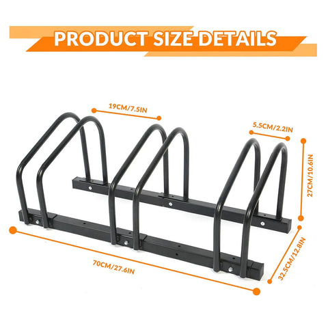 Durable Bike Floor Stand For Garage Parking And Storage, Fits 22-28 Inch Wheels, Tire Width Up To 2.2 Inches, Stable Floor Rack
