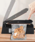 8 Inch Impulse Heat Sealer Manual Poly Bag Sealing Machine Quick Seal For Plastic Bags PE And PP Black closing bag