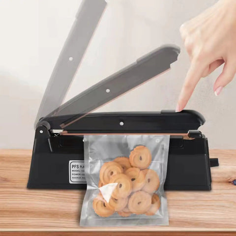 8 Inch Impulse Heat Sealer Manual Poly Bag Sealing Machine Quick Seal For Plastic Bags PE And PP Black closing bag