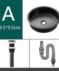 Top Notch Rust Resistant Stainless Steel Round Vessel Basin 15 6 Inch Slick Matte Black Finish Heavy Duty, deep round sink.