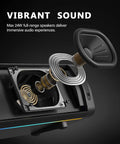 Exploded view of Immersive RGB Gaming Desktop Speakers With 3 Customizable Sound Modes, showcasing speaker components.