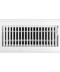 Floor Register With Louvered Design And Damper Lever White 14 by 6 Inch Duct Opening Outer Frame 15.5 by 7.5 Inch Fixed Blade Return Air Grille