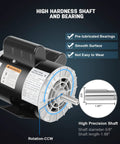 Beefy 3HP Air Compressor Motor 3450 RPM Open Drip Proof 56 Frame Five Eighths Inch Keyed Shaft 1.88 In CCW 115 230V image
