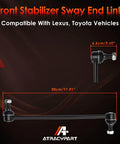 Front Sway Bar End Link Kit For Toyota And Lexus Models with dimensions, easy install stabilizer for handling improvement