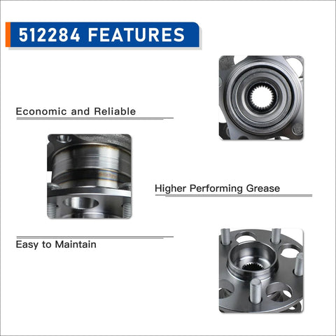 Rear AWD Wheel Bearing And Hub Assembly For Lexus RX330 RX350 RX400h Toyota Highlander And Venza 2004 Through 2016 5 Lug No ABS Replacement features