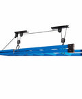 Bicycle Hoist Garage Storage Kit 2-Pack With 100 Lb Capacity, No Sweat Install Ceiling Mounted Bike Lift, Rubber Coated Hooks