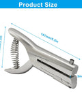 Professional Hardened Steel One Hand Sheet Metal Hole Punch That Easily Shreds Copper Brass Aluminum And Thin Steel Plates With Zero Sweat Heavy Duty Smooth Operator showing size dimensions.
