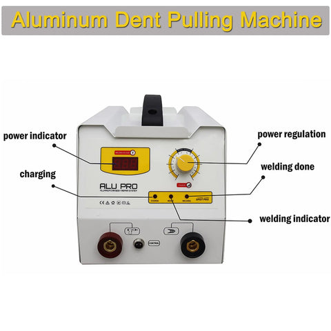 Front view of Aluminum Dent Pulling And Welding Machine Car Stud Welder Auto Spot Dent Repair Tool Kit with controls visible