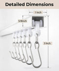 Ceiling Curtain Track System With Roller Hooks For Room Divider Ceiling Mount Rail Set 12 To 18 Feet White Beefed Up Heavy Duty Aluminum Alloy With 50 Lb Load Capacity, showing dimensions of 1 inch outer diameter.