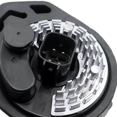 Top Tier Electric Cooling Water Pump Direct Bolt On Swap For Nissan Leaf And Infiniti Q50 showing connector and cooling fins.