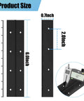 Product dimensions for Heavy Duty 6 Inch Black Stainless Steel 304 Continuous Piano Hinges set of 6 for cabinet doors and boat applications.