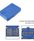 Solid 50 PCS Electric Screwdriver Bits Set Made From Tough Alloy Steel For Power Drills Featuring Slotted Pozidriv Hex And U Shaped Screws To Handle Any Job With Durability And Wear Resistance You Need, blue case open with 50 alloy bits