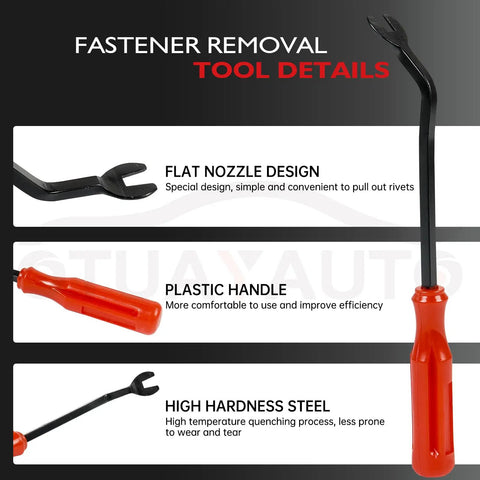 Heavy Duty Plastic Rivet Gun And 82 Pc Complete Kit Featuring Solid Alloy Steel Construction Paired With Resilient Black Nylon Trim Clips For Knockout Auto Body Work And Dead Easy Garage Setup