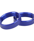 Real Deal Aluminum Router Template Guide Bushing Set For Woodworking Trimming and Profiling; two blue aluminum guide rings.