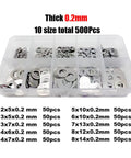 Do It All Ultra Thin Stainless Steel Washer Set M3 To M8 Din 988 500 Pcs Bulk Pack 50 Each Size 0.2mm Thick Flat Shim Gasket Assortment Kit For Mechanical Automotive DIY Projects, 10-size organizer
