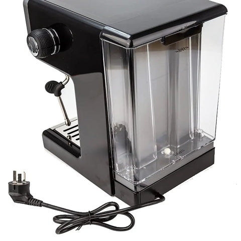 Chill Barista Vibes Semi Automatic Espresso Machine With Integrated Steam Wand Brew Killer Lattes And Cappuccinos At Home Zero Stress Daily Grind 15 Bar Pressure Hits The Sweet Spot Every Day, side view with clear water tank.