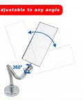 360 Degree Swivel Inspection Mirror With Adjustable Head And Telescoping Reach For Mechanics And Auto Pros Great For Tight Spots And Blind Corners In The Garage, showing adjustable angle and swivel feature.