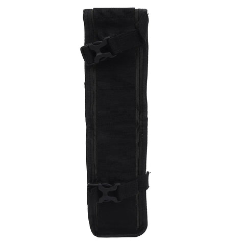 Front view of black 0.5L Mini Scuba Tank Cylinder Bag Holder For Diving, Waterproof Polyester Gear Case with secure straps