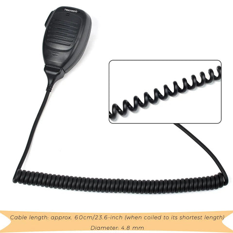 Standard Dynamic Mobile Radio Microphone with RJ45 Plug for Kenwood Radios Replacement Handheld Speaker Mic showing coiled cable