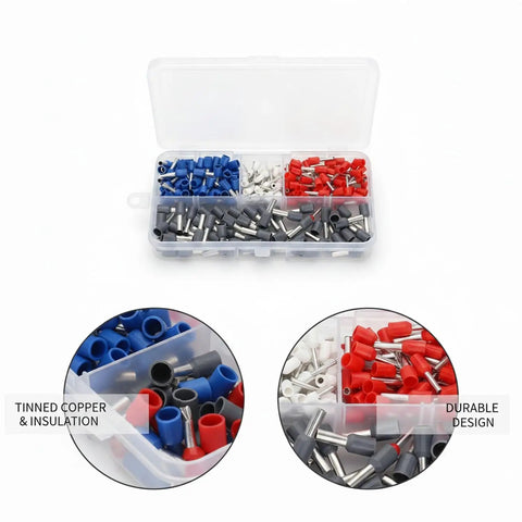 Top Shelf 200 Piece Wire Ferrule Kit With Tinned Copper Crimp Connectors For Stranded Wires And Assorted Pre Insulated Electrical Tube Terminals Plus Durable Storage Box For Secure Reliable Connections, clear organizer box