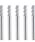 Five Aluminum CNC End Mill With One Quarter Inch Shank And One Quarter Inch Cutting Diameter, Three Flutes Upcut Router Bit